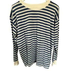 J. Crew Blue and White Striped Top